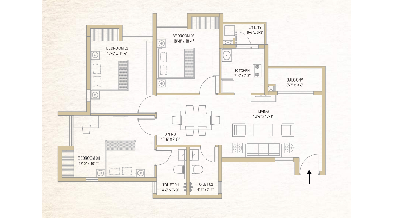 Floor Plan of DTC Sojon Unit